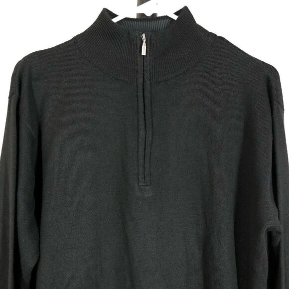 Isaac MIZRAHI Black 1/2 Zip Long Sleeve Sweater Sz M - Picture 3 of 9
